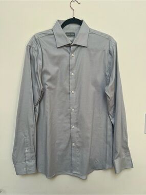 Michael Kors Men’s Light Gray Long-Sleeve Dress Shirt